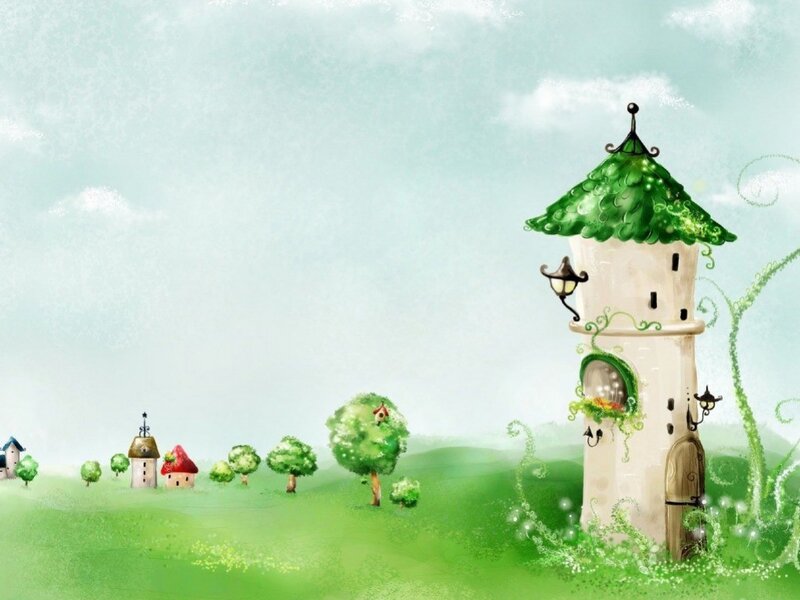 fairy tale landscape with tower