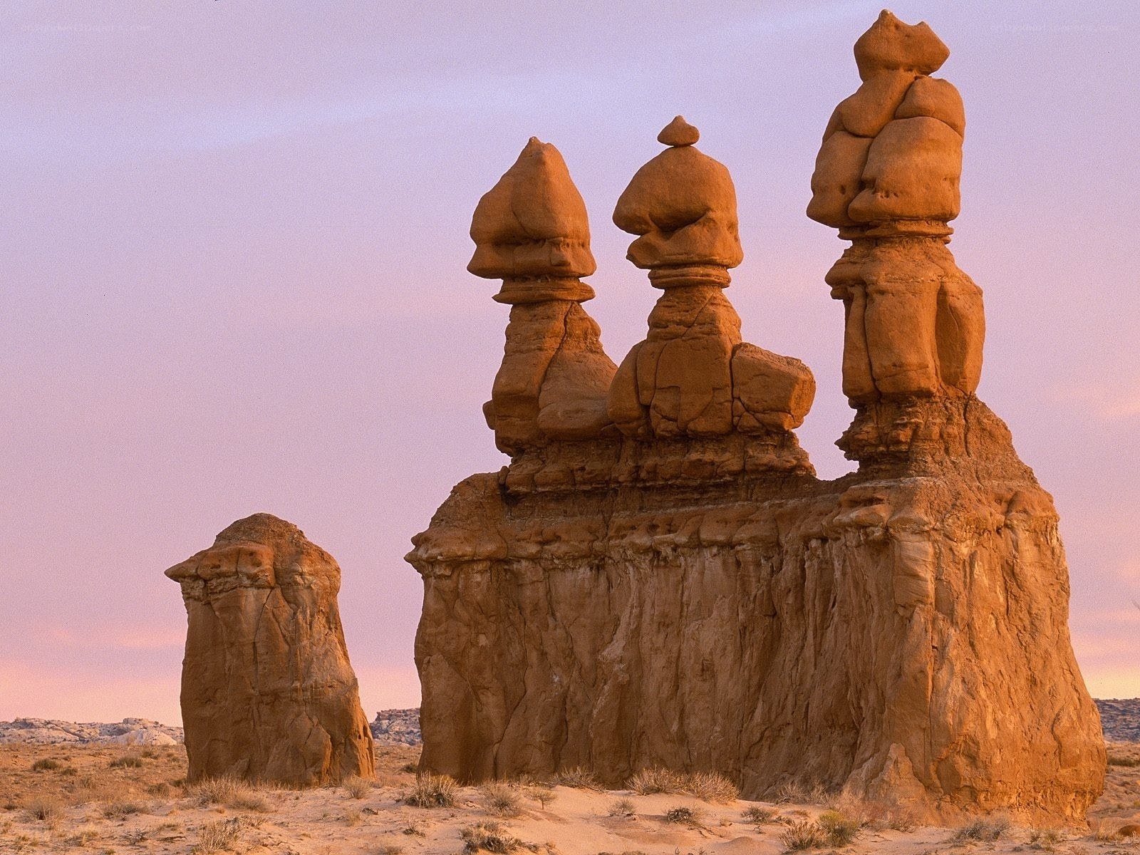 Fairy tale rock formations at sunset