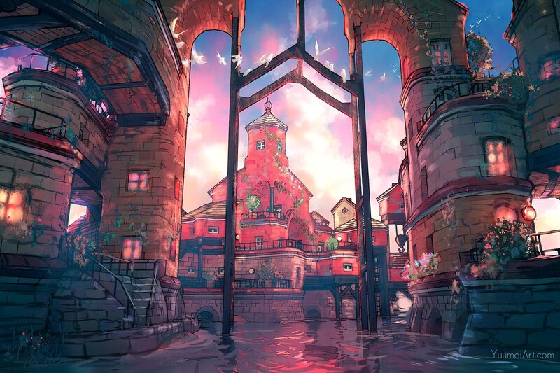 Fairy-tale Town at Sunset