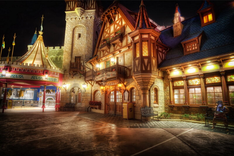 Fairy-tale Village at Night — Brown
