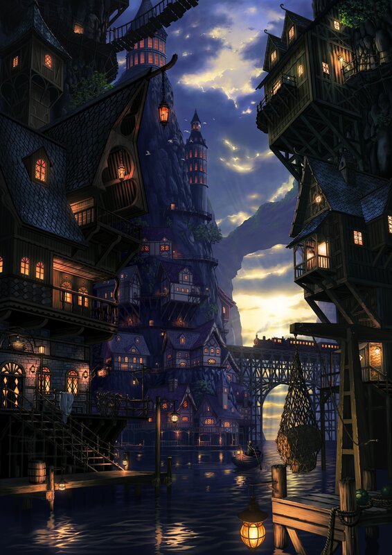 Fairy-tale Village — Blue, Dramatic