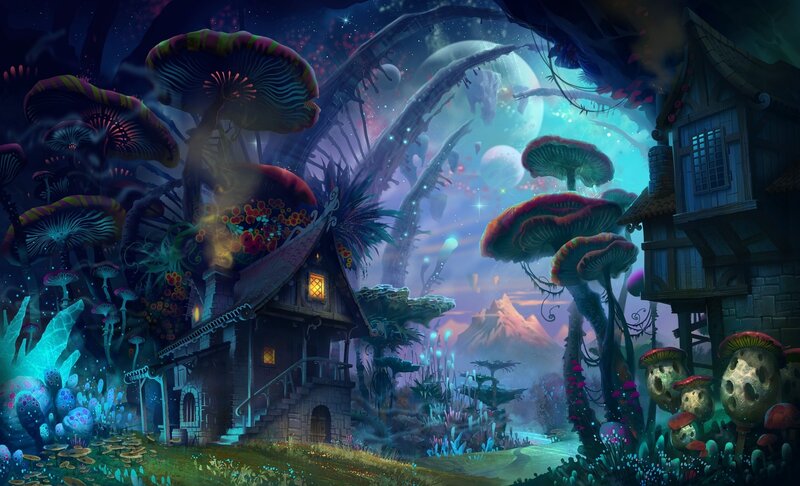 Fairy-tale Village — Blue, Magical