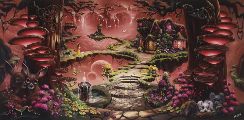 Fairy-tale Village — Red, Whimsical