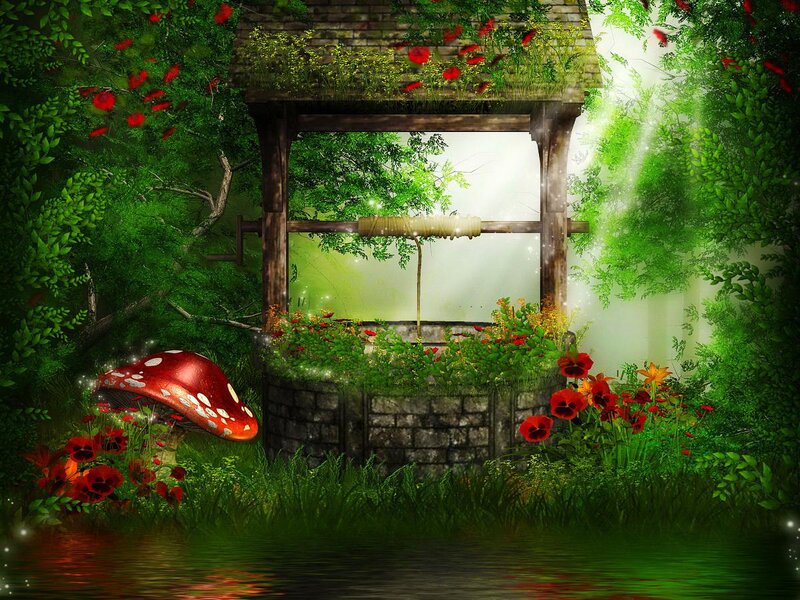 Fairy-tale Well in Forest — Green, Serene