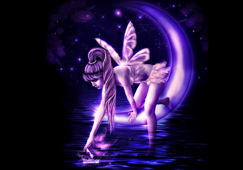 Fairy Touching Water — Purple