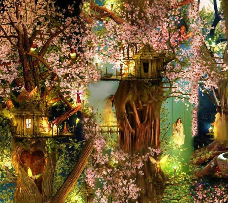 Fairy Treehouse Village — Pink, Magical
