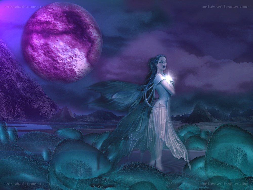 fairy under purple moon