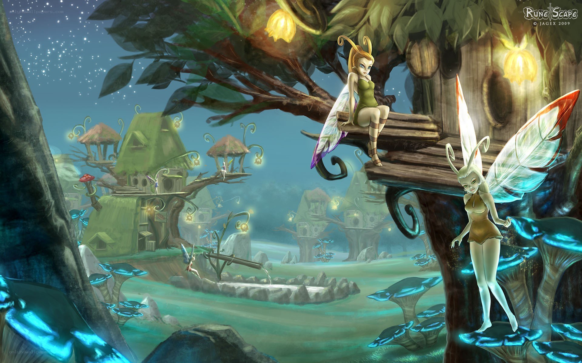 Fairy village at night