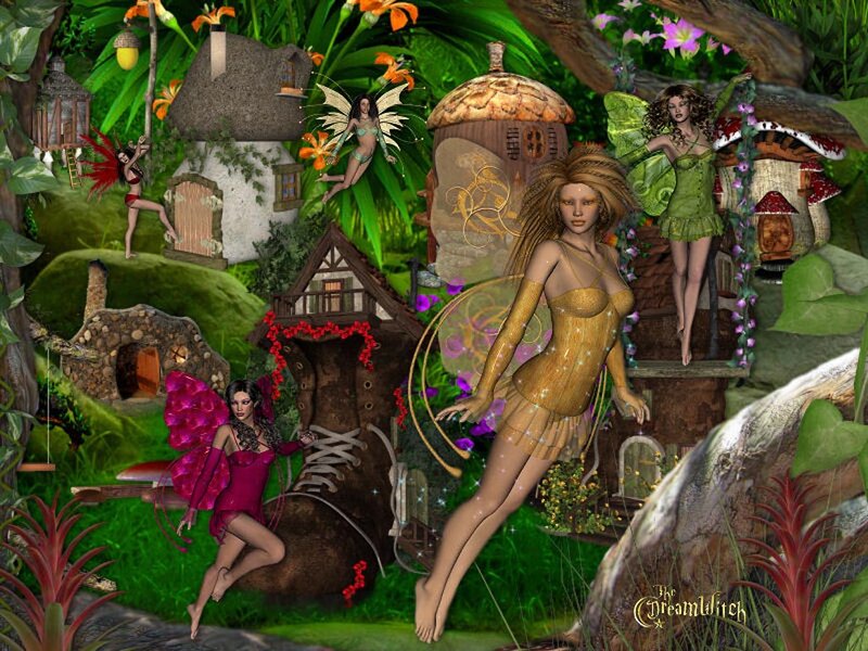 Fairy Village Scene