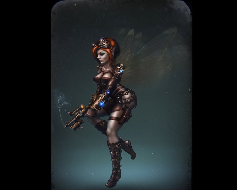 Fairy Warrior with Weapon — Brown
