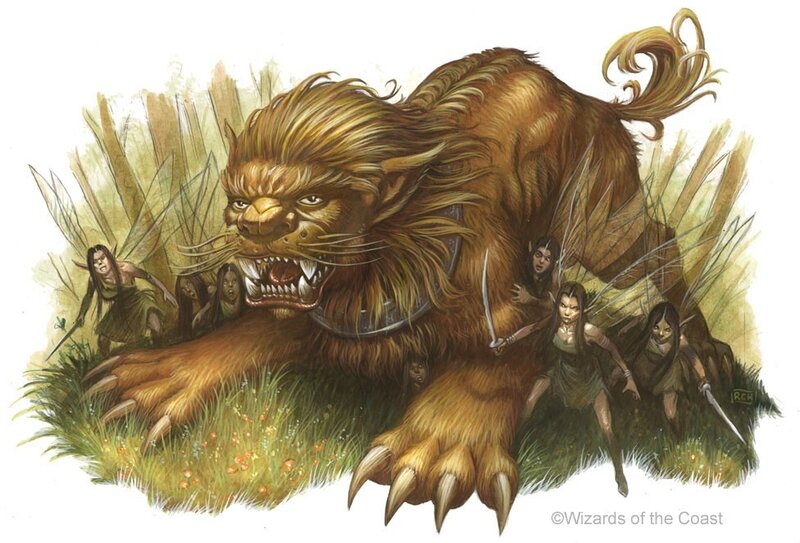 Fairy warriors attack a beast