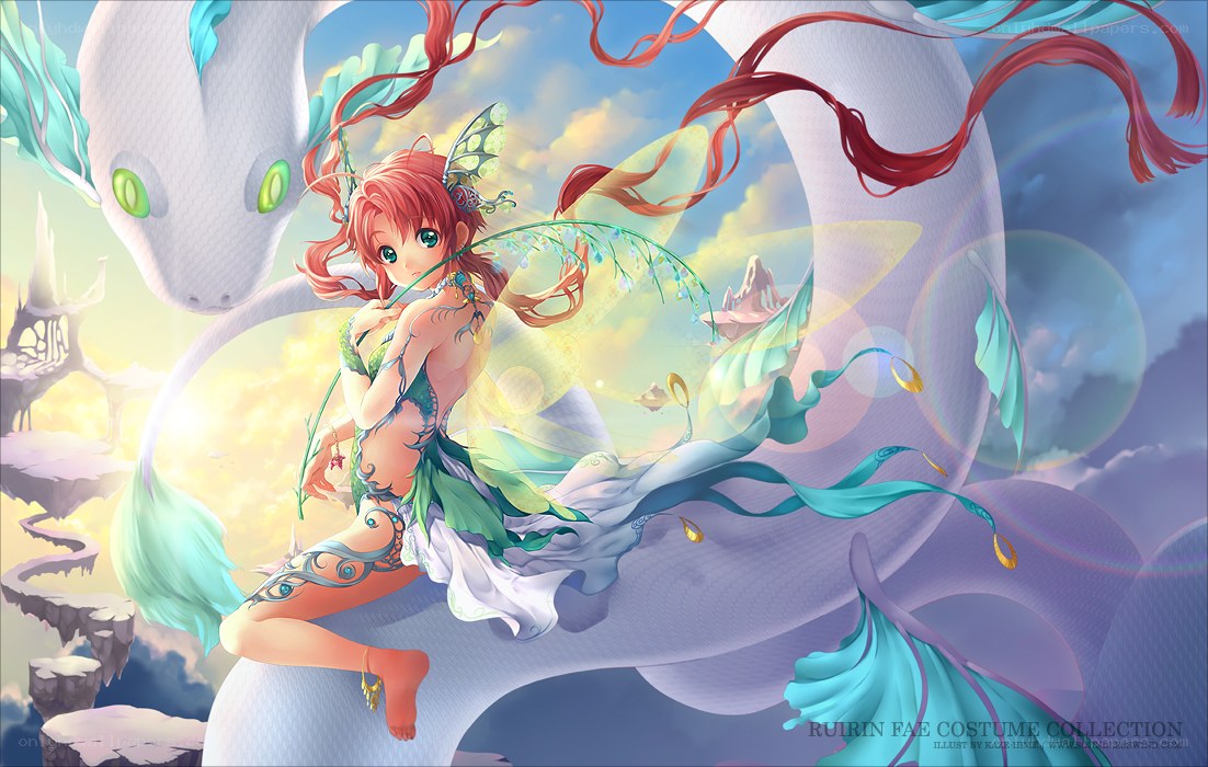 Fairy with a white dragon
