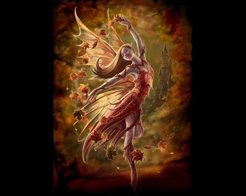 Fairy with Autumn Leaves — Orange