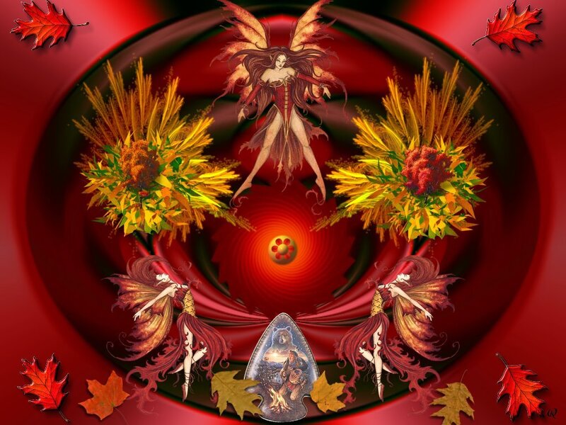 Fairy with autumn leaves