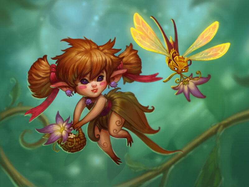 Fairy with Basket — Green