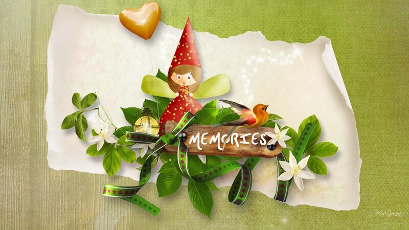 Fairy with Bird and Leaves