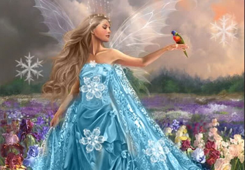 Fairy with Bird — Blue