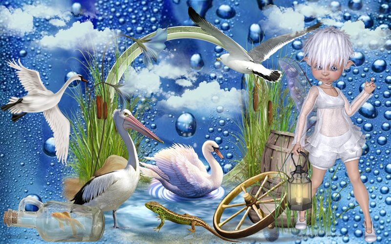 Fairy with Birds and Animals