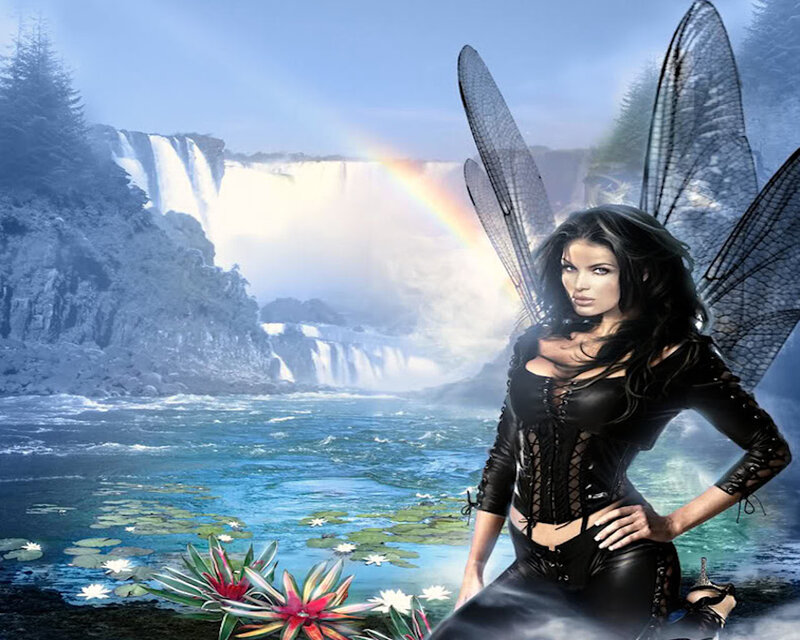 Fairy with Black Wings — Blue