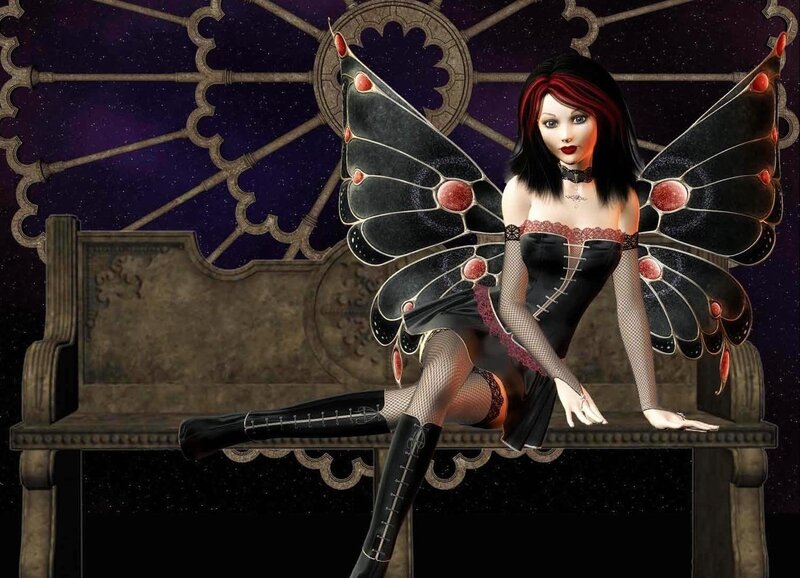 Fairy with Black Wings — Dramatic
