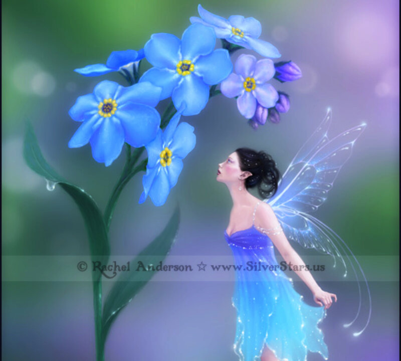 Fairy with Blue Flowers — Serene