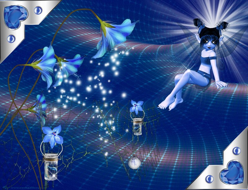 Fairy with Blue Flowers