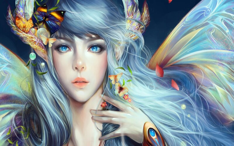 Fairy with Blue Hair — Serene