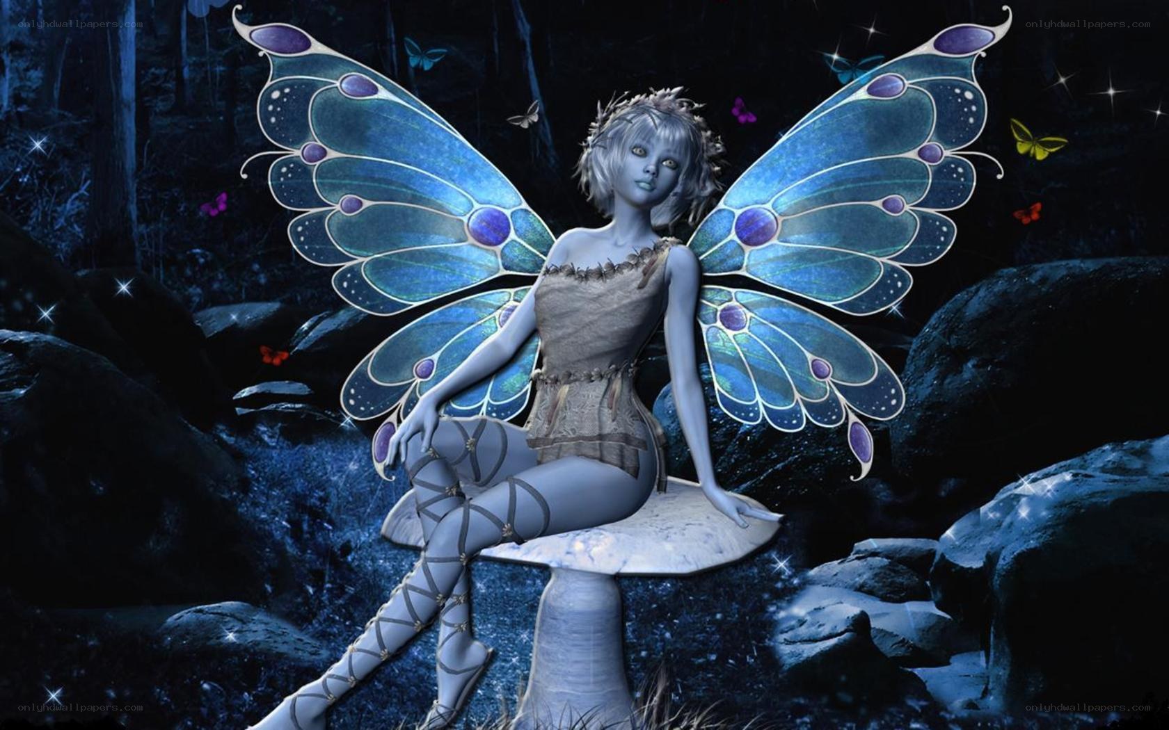 fairy with blue wings
