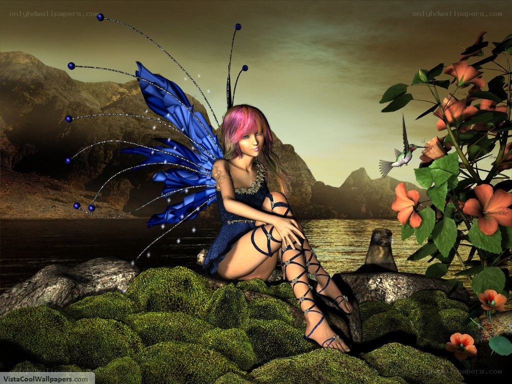 fairy with blue wings