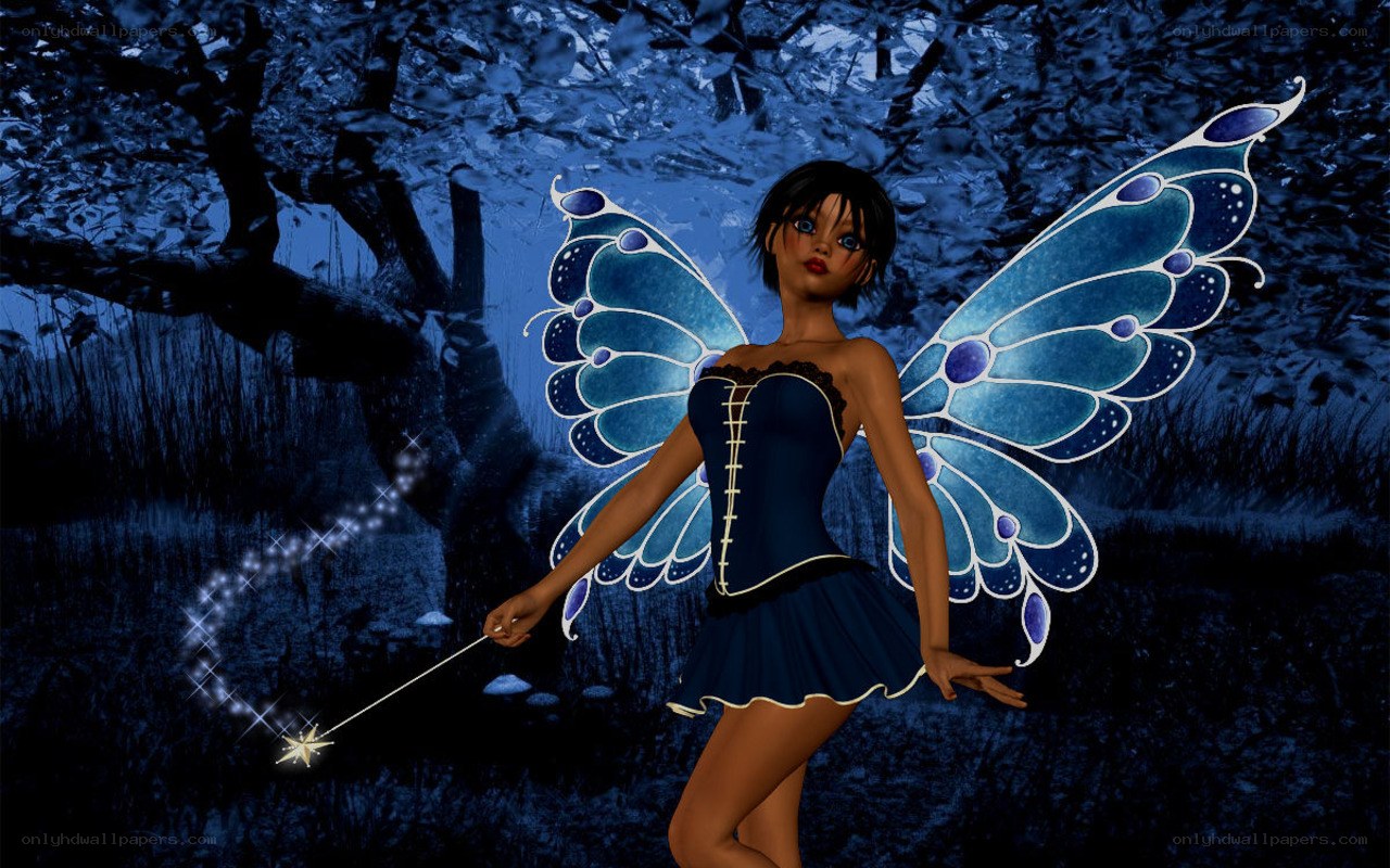 fairy with blue wings