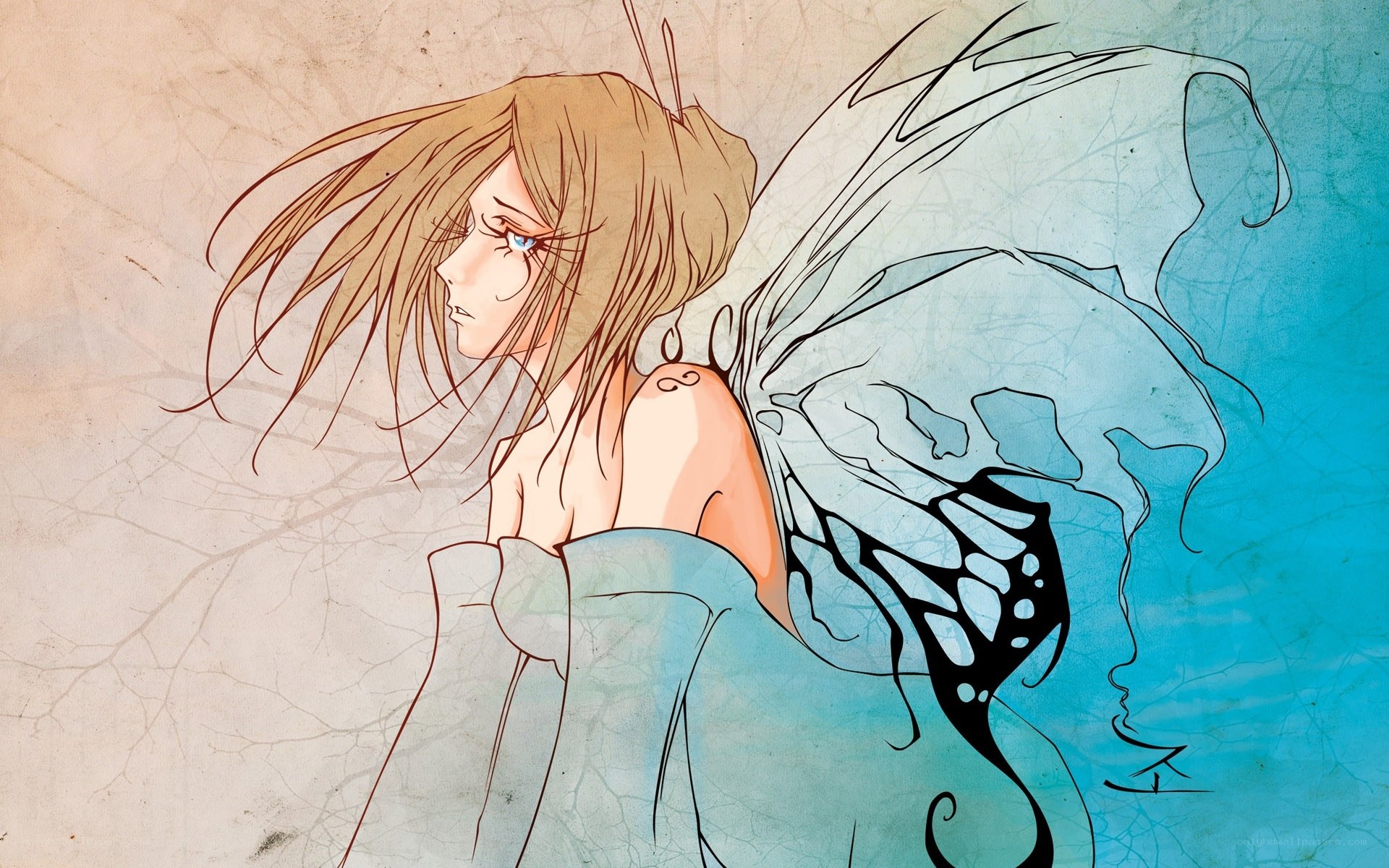 fairy with blue wings