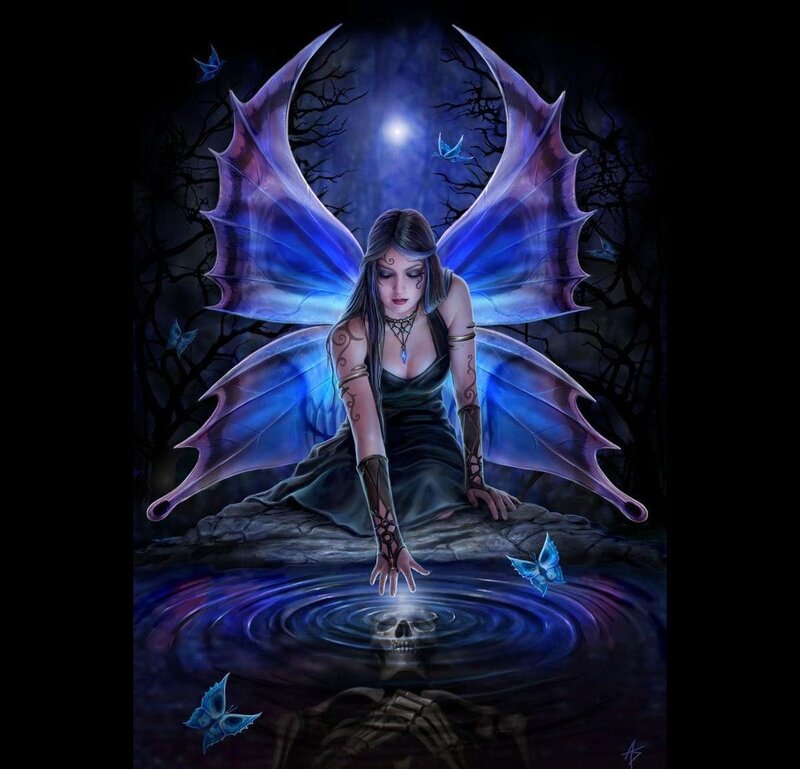 Fairy with Blue Wings — Dark, Night