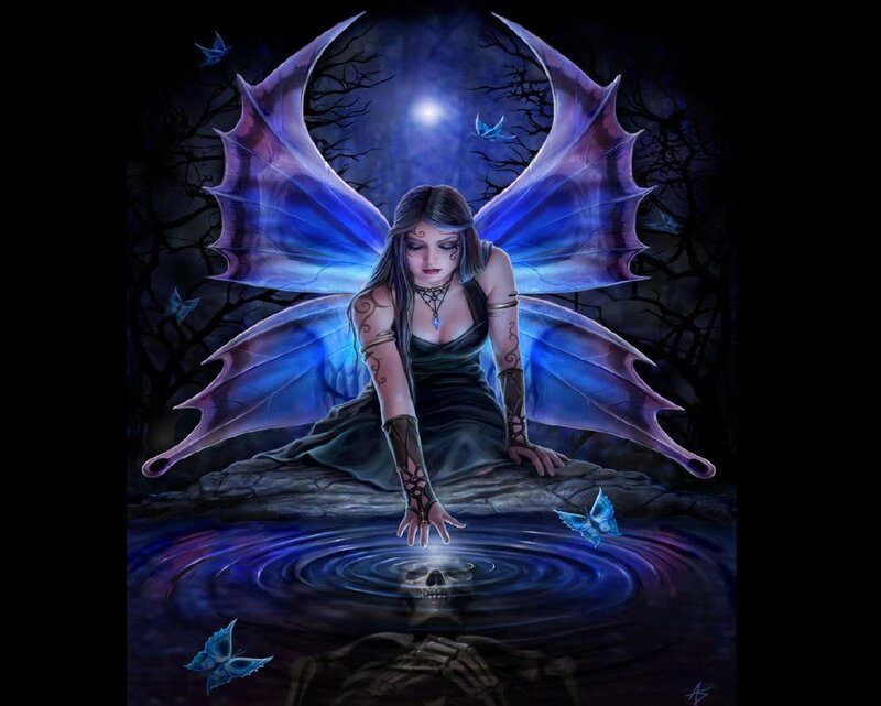 Fairy with Blue Wings — Dark