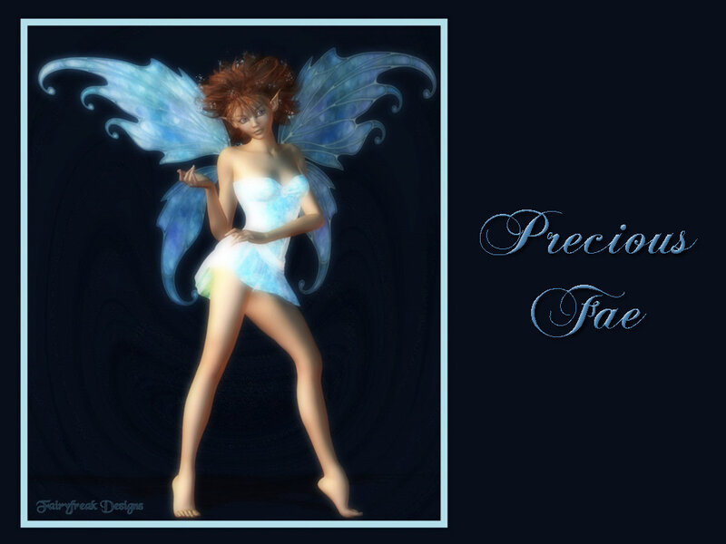 Fairy with Blue Wings — Dramatic, Night, Digital Art, Dress