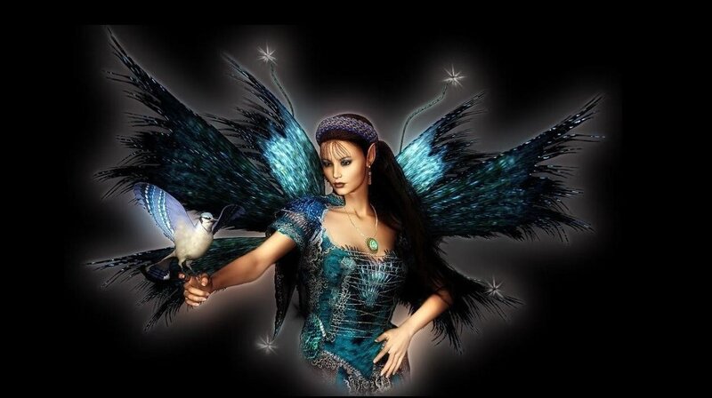 Fairy with Blue Wings — Dramatic