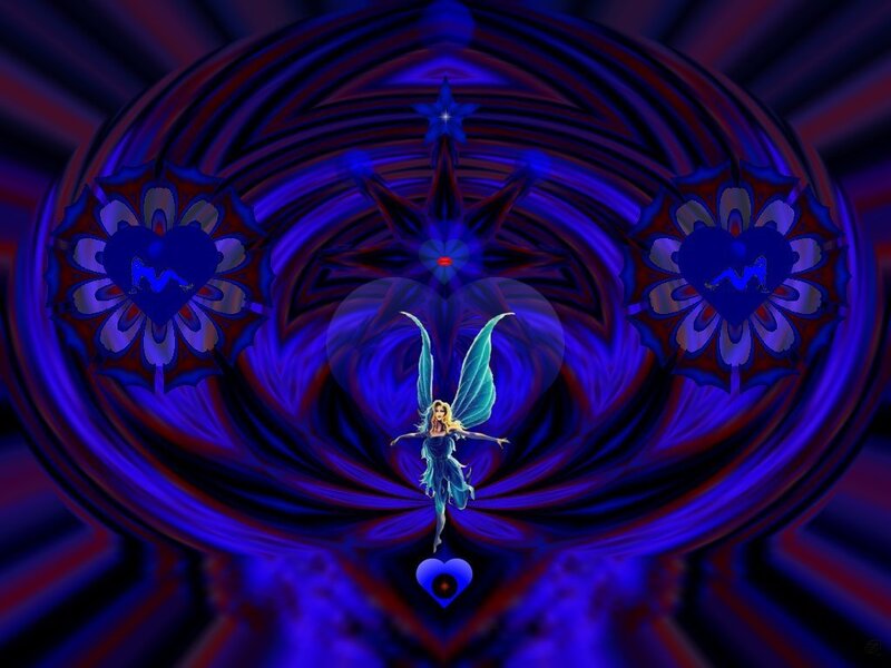 Fairy with Blue Wings — Dreamy, Digital Art
