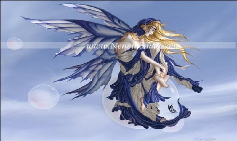 Fairy with Blue Wings — Serene, Digital Art