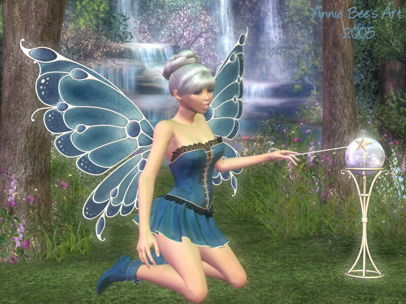 Fairy with Blue Wings — Serene