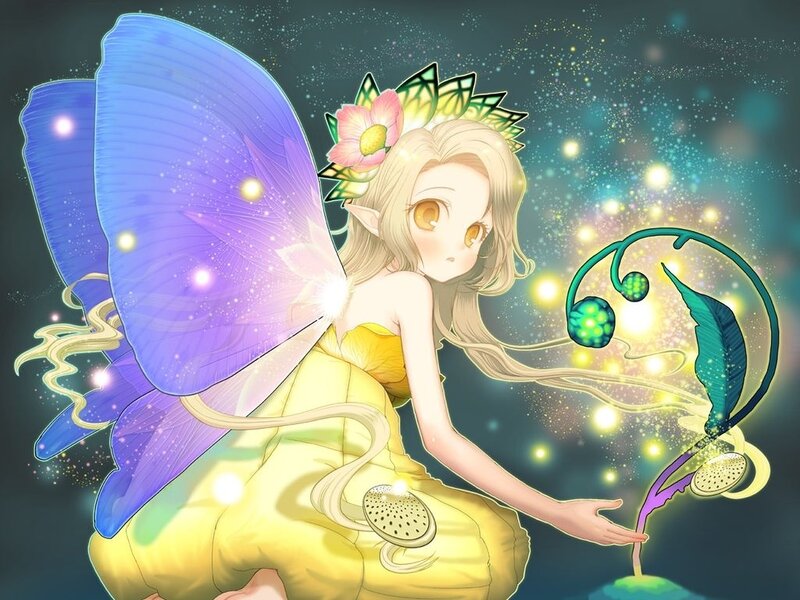 Fairy with Blue Wings — Yellow