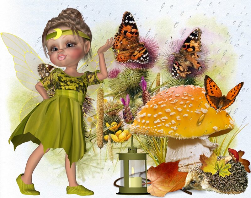 Fairy with Butterflies — Green