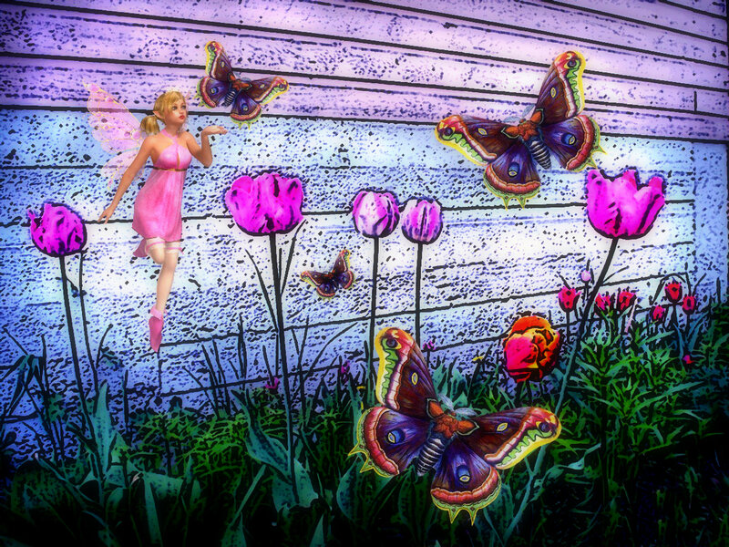 Fairy with Butterflies — Purple, Whimsical