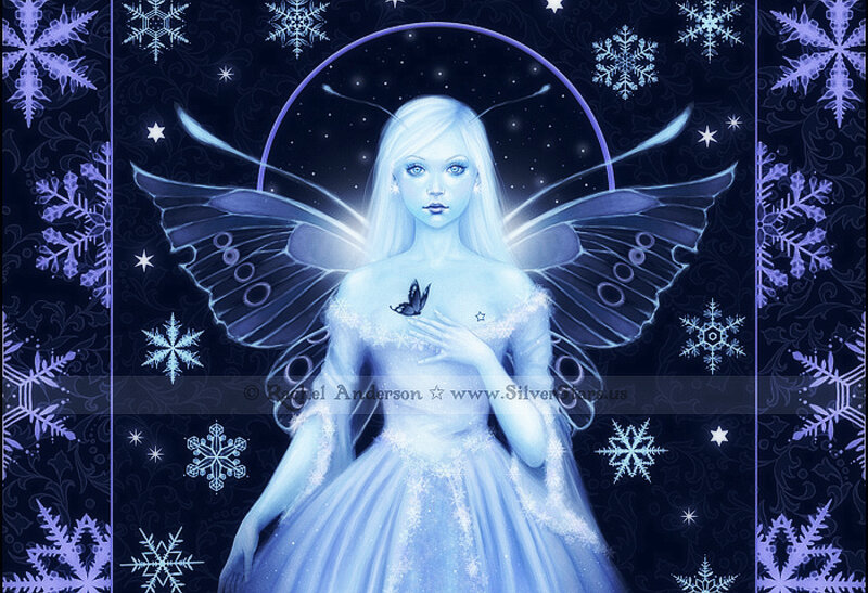 Fairy with Butterfly — Blue, Serene