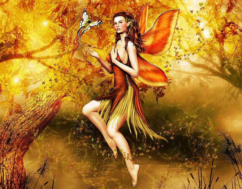 Fairy with Butterfly — Orange