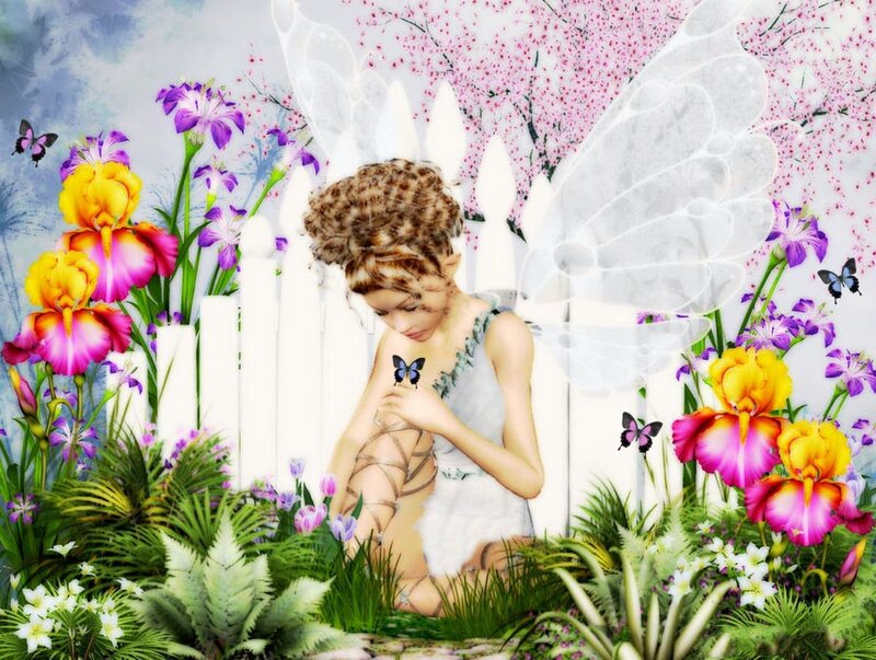 Fairy with Butterfly — Pink, Serene