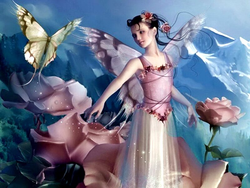 Fairy with Butterfly — Pink