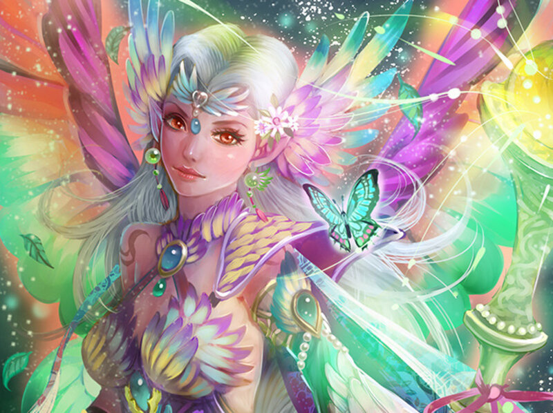 Fairy with Butterfly — Purple, Magical