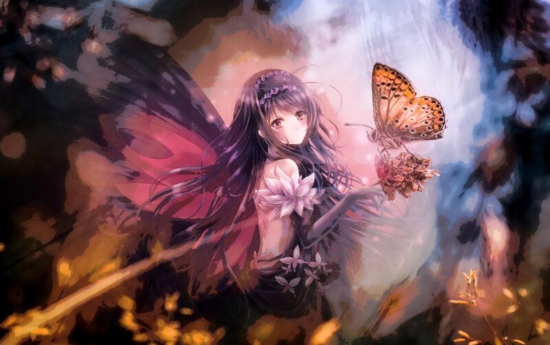Fairy with Butterfly — Purple, Serene