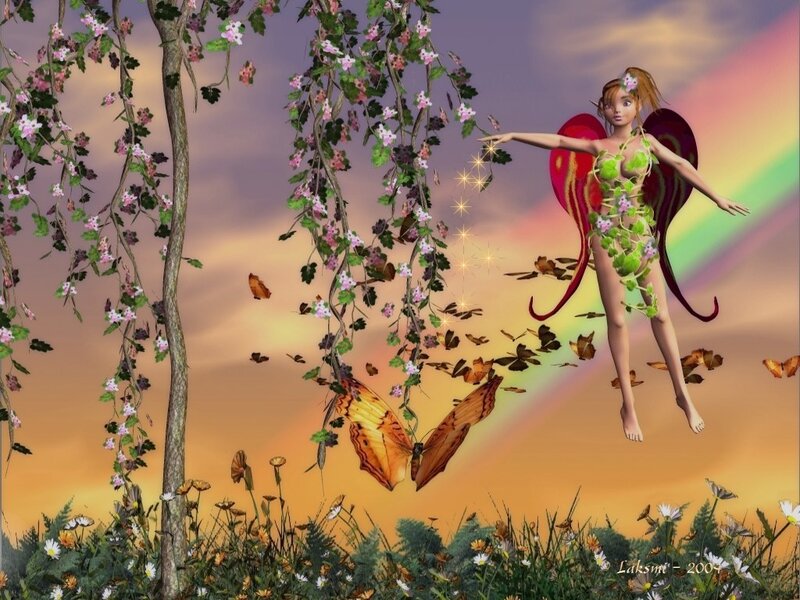 Fairy with Butterfly — Purple