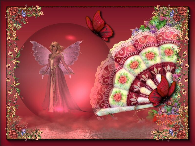 Fairy with Butterfly — Red