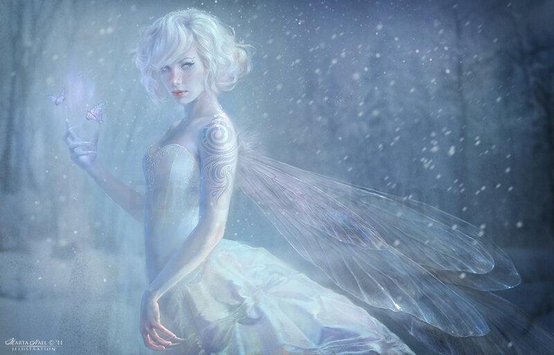 Fairy with Butterfly — White